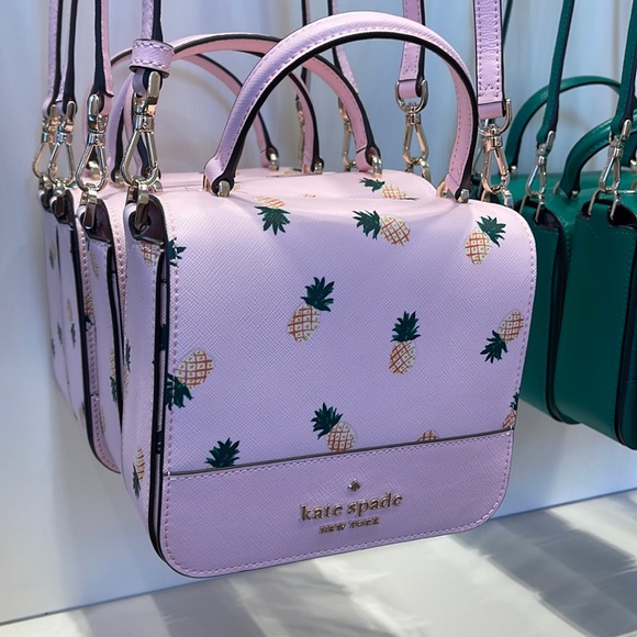 Kate Spade Staci Square Pineapple Crossbody Pink Multi - Picture 1 of 16